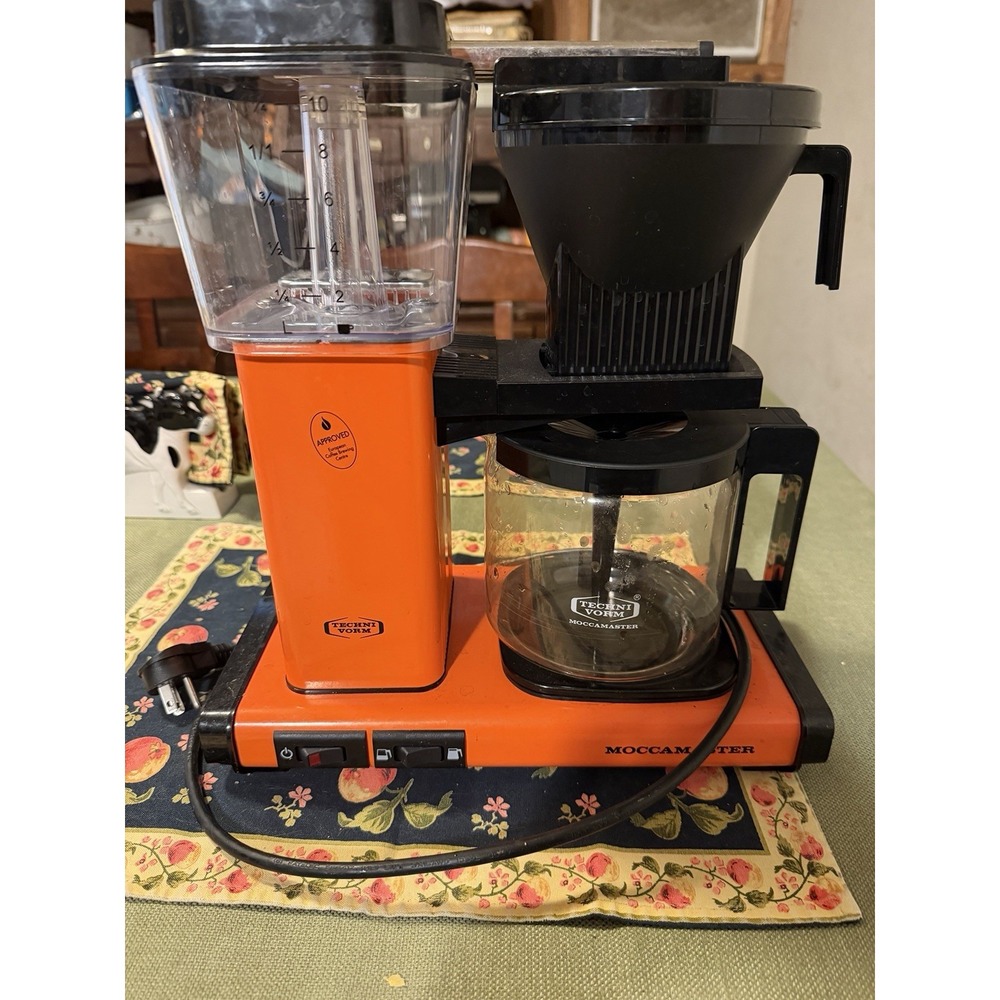 Moccamaster KBGV 10-Cup Coffee Maker, Orange, 40 Oz, 1.25L-used-TESTED-works